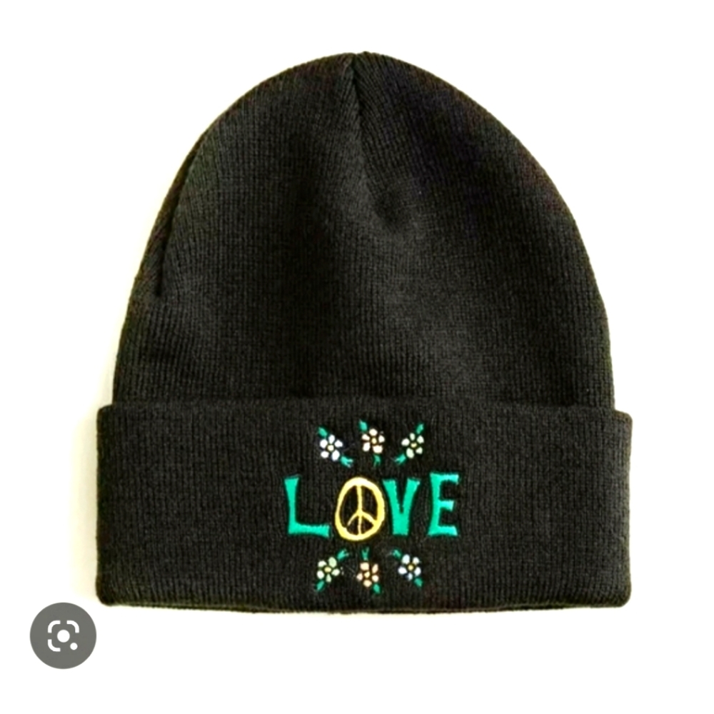 Urban outfitters black peace hat NWT